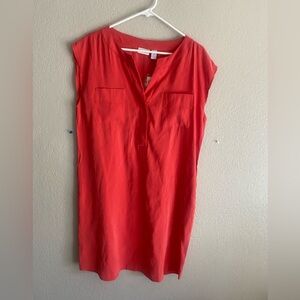 Chicos Red Sleeveless Dress silk shift dress